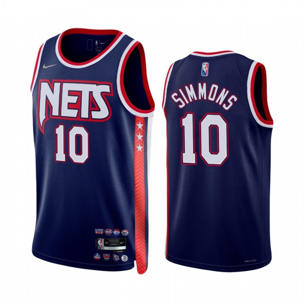 Men's Brooklyn Nets Ben Simmons #10 Navy 2021/22 Swingman Jersey - City Edition-Pro Kit Vault | Brand New 26/27 Sports Jerseys